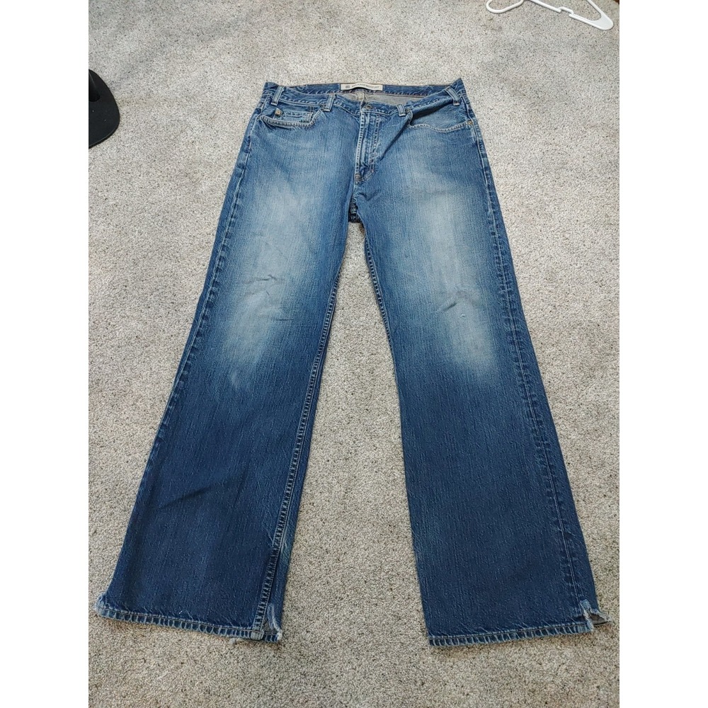 2000s Vintage Gap Relaxed Fit Bootcut Denim Jeans Worn Faded Distress Men 36x32